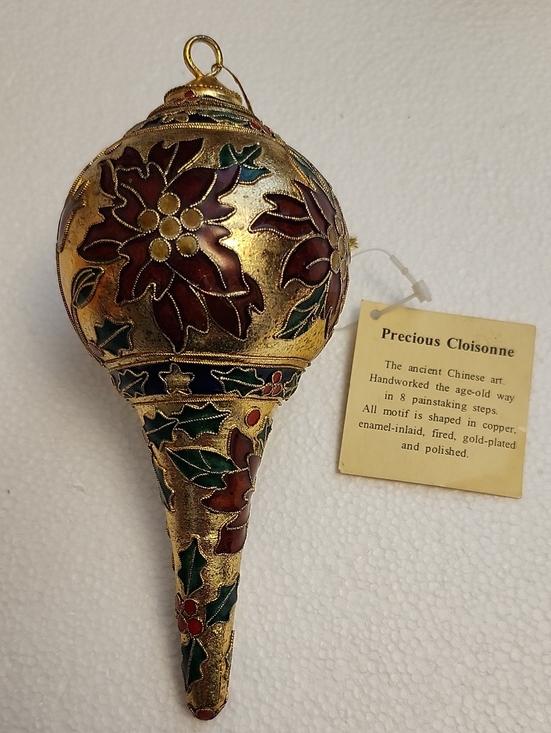 Cloisonne Other - Christmas Holiday Ornament Large Cloisonne Colorful Finial